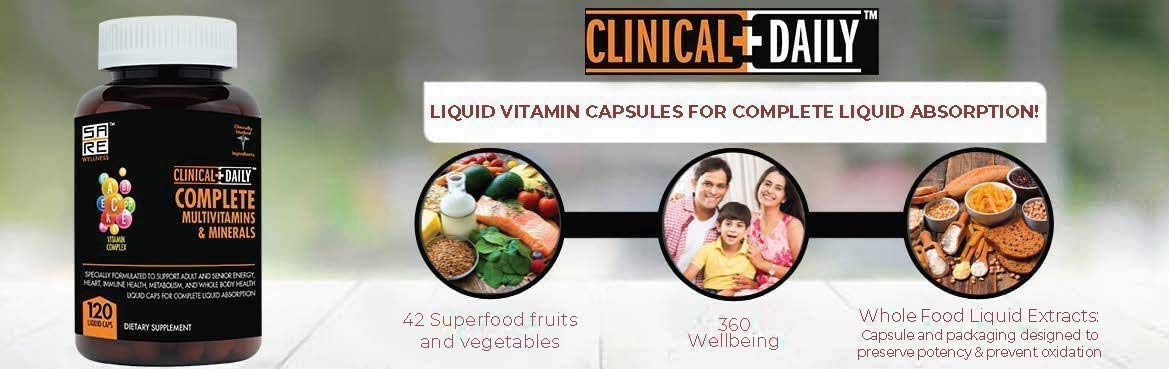 Clinical Daily Complete Whole Food Multivitamin Supplement for Women & Men Capsules, 120 Count