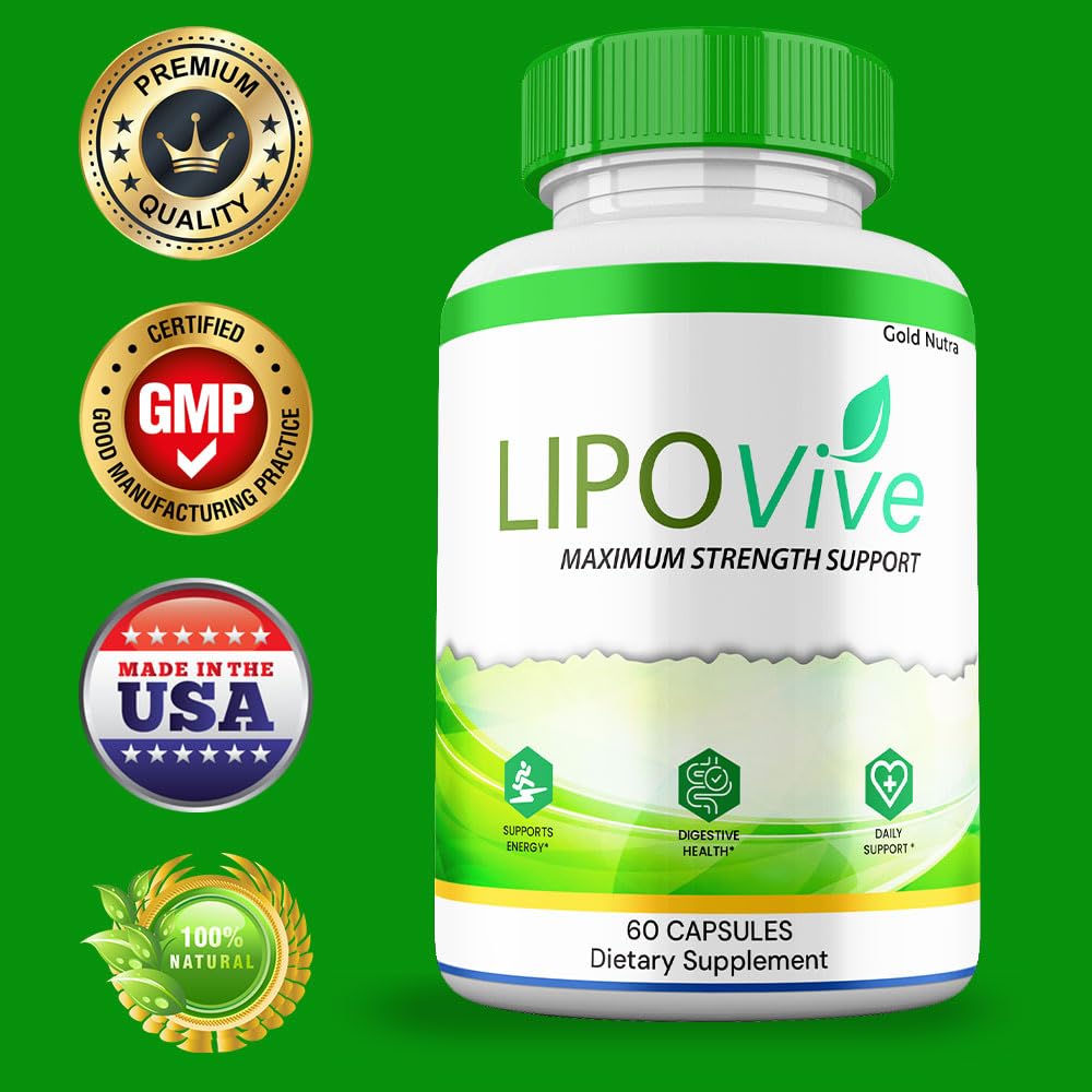 Gold Nutra LipoVive Capsules, Maximum Strength Advanced Formula, 5 Count