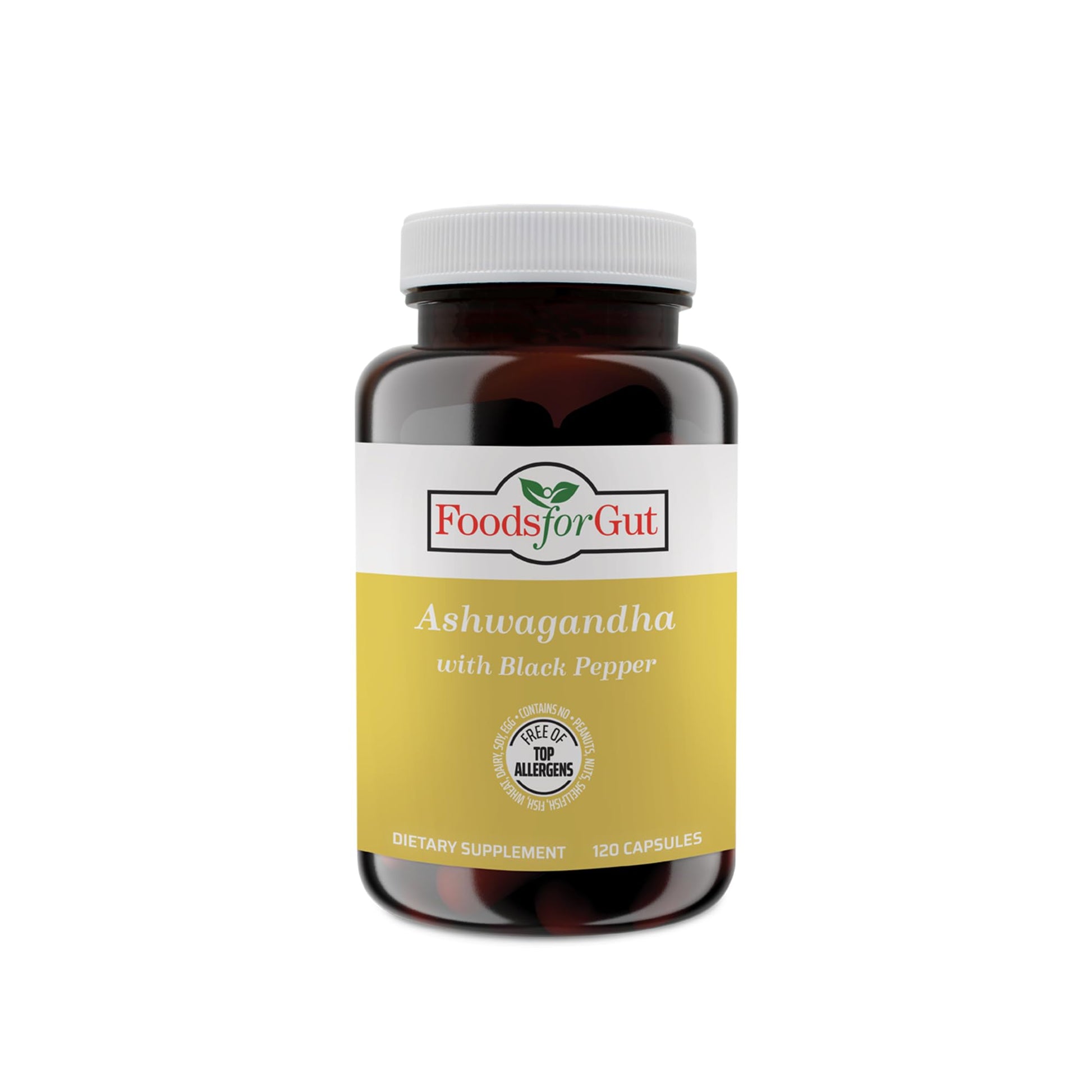 Foods For Gut Ashwagandha 1300 mg Capsule, 120 Capsules