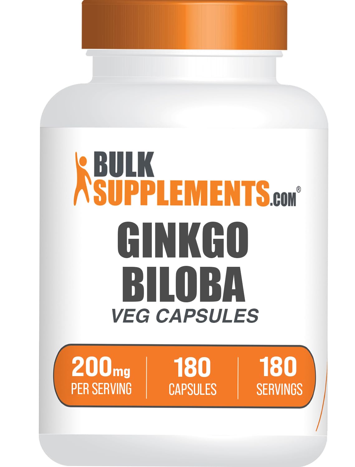 BulkSupplements Ginkgo Biloba Extract Capsules, 180 Count