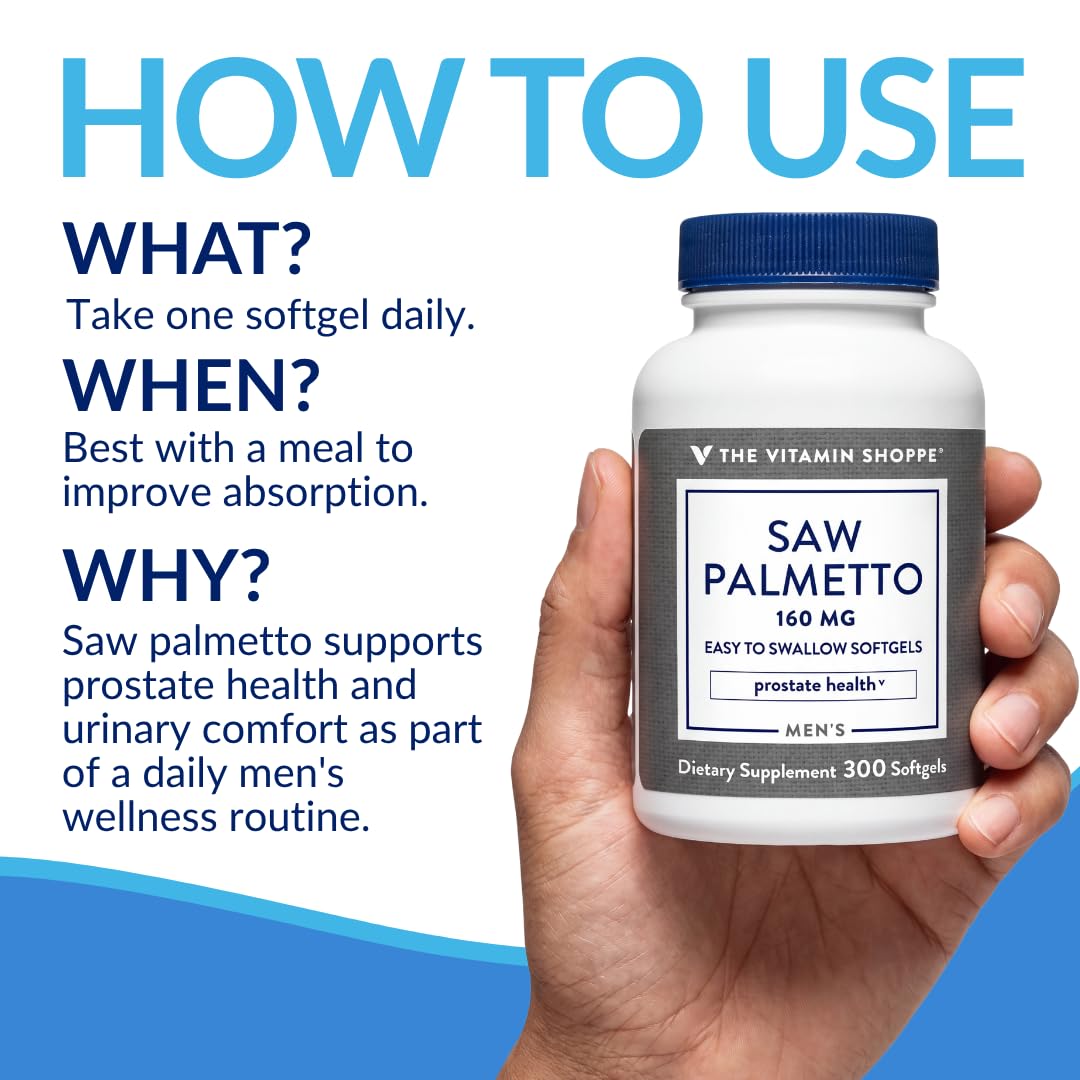 The Vitamin Shoppe Saw Palmetto Extract 160mg Softgels, 300 Count