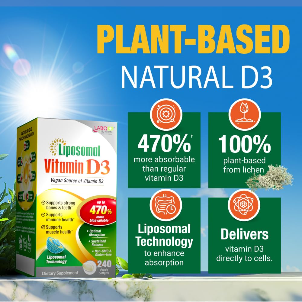 LABO Nutrition Liposomal Vitamin D3 Softgels 240 Count