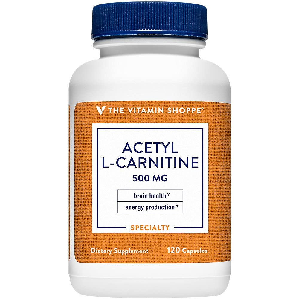 The Vitamin Shoppe Acetyl-L-Carnitine 500mg Supports Healthy Brain Memory Capsule 120 Count