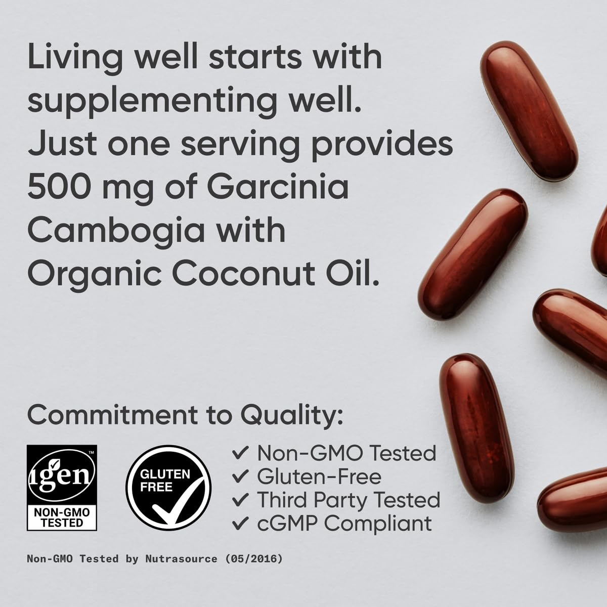 Sports Research Garcinia Cambogia Extract (60% HCA) with Extra Virgin Organic Coconut Oil Softgels, 90 Count