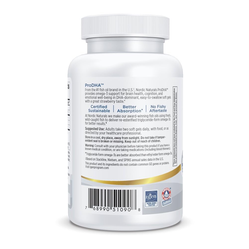 Nordic Naturals ProDHA Strawberry Soft Gels 120 Count