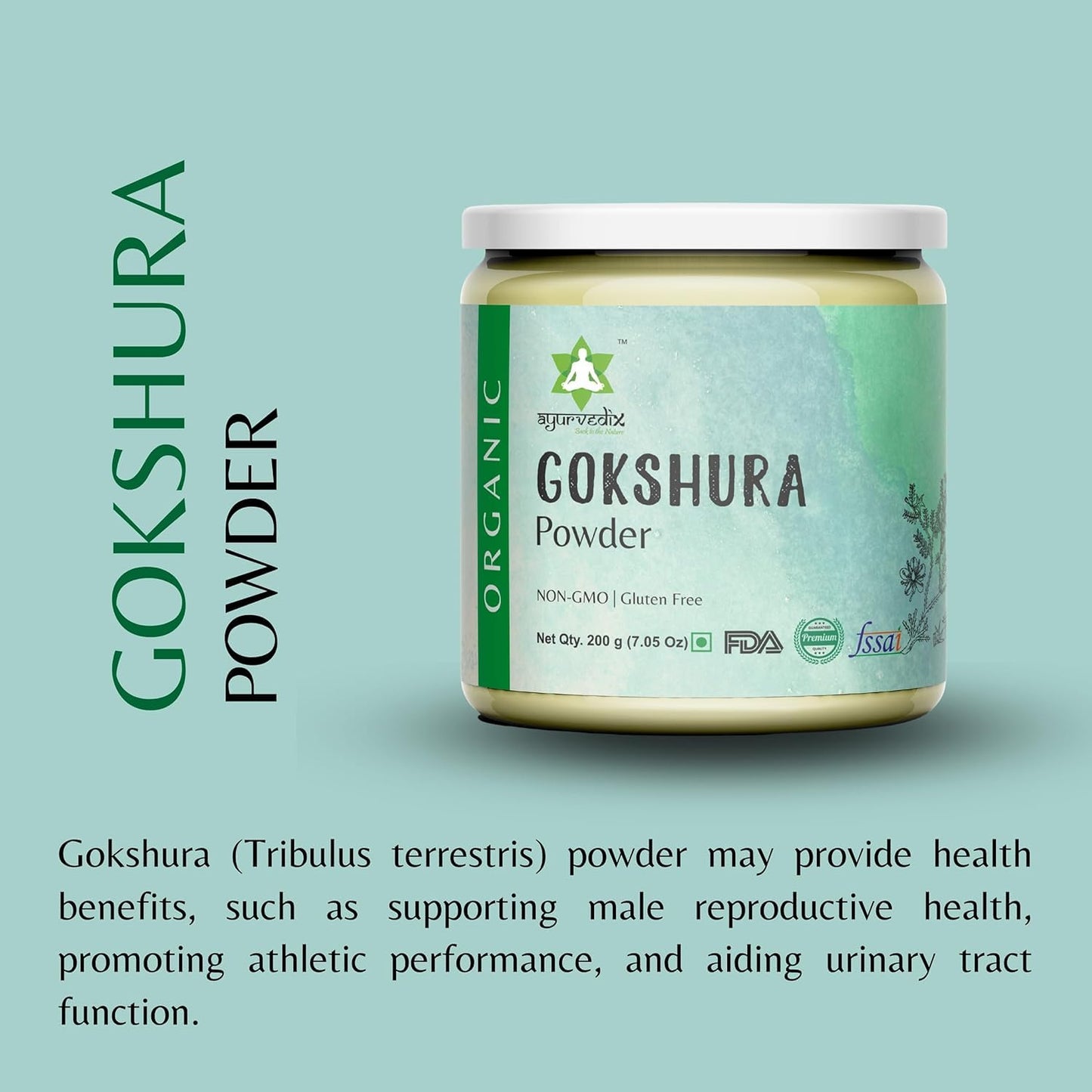 ayurvedix Gokhshura Gokhru Powder 14.1 oz