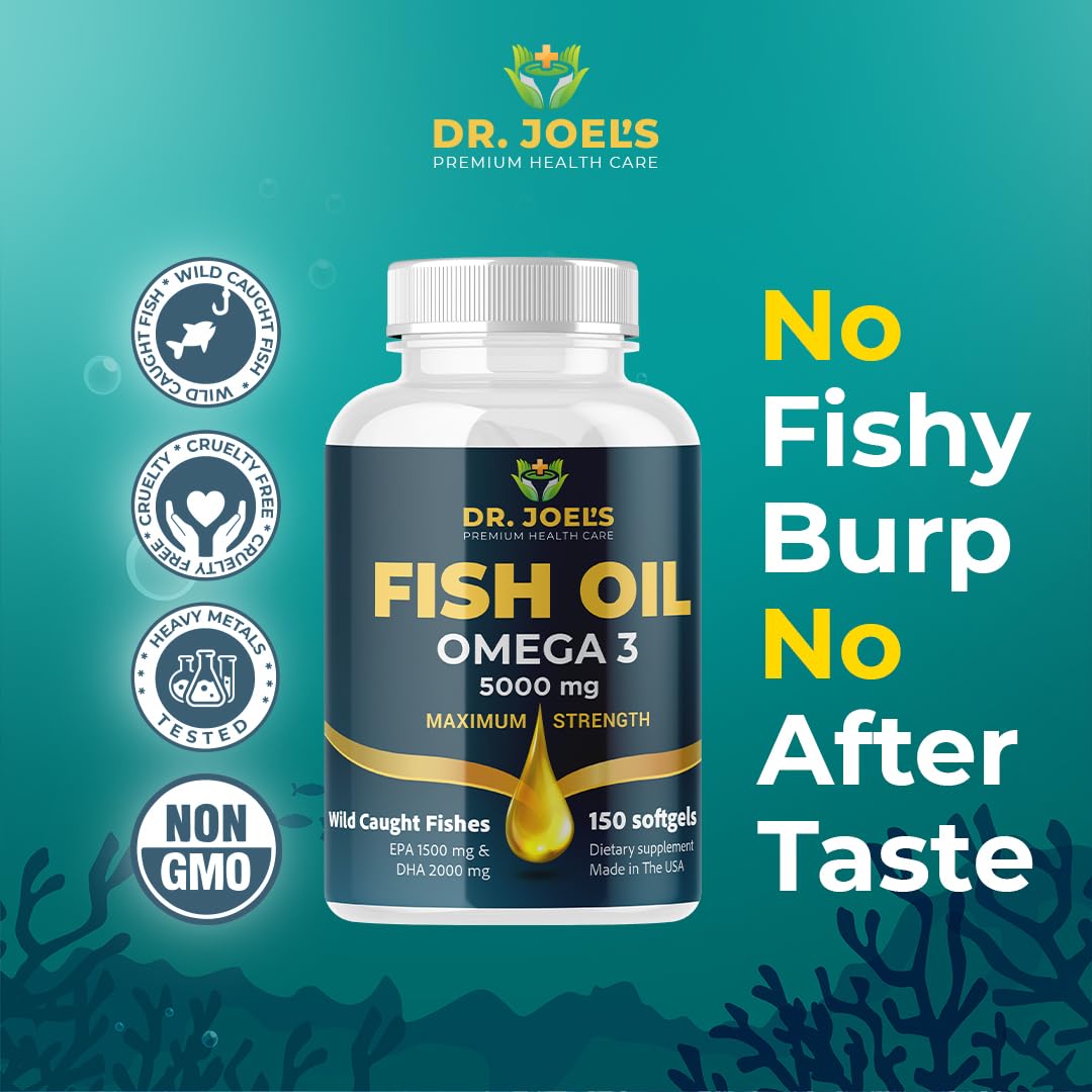 Dr. JOEL'S Fish Oil Omega 3 Capsule, 180 Count