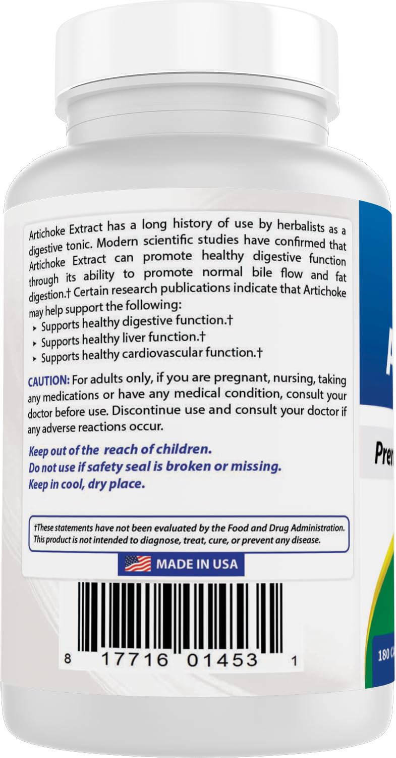Best Naturals Artichoke Extract 1000 mg Per Serving, 180 Capsules
