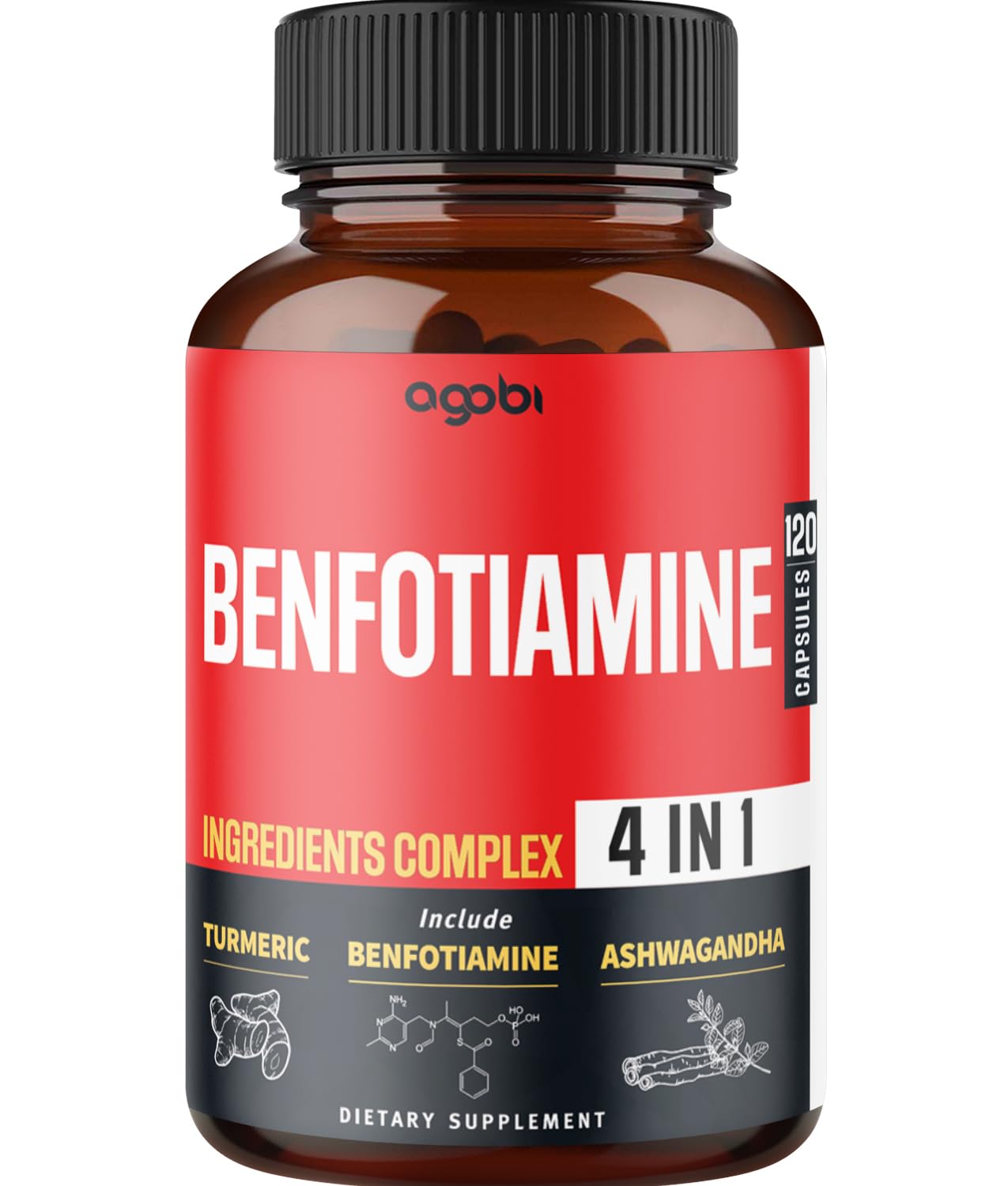 Agobi 4in1 Benfotiamine Supplement Capsule 120 Capsules