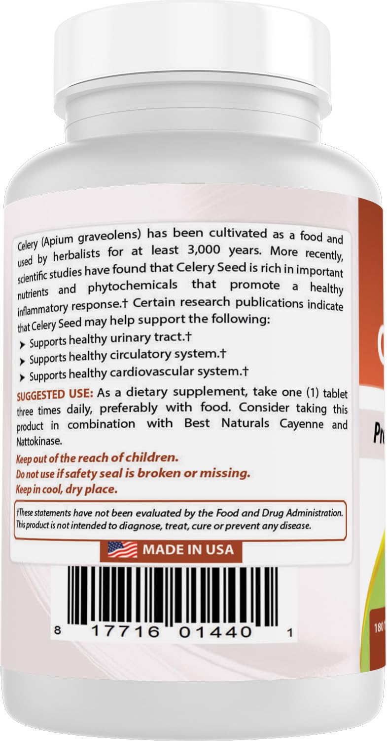 Best Naturals Celery Seed 600 mg Tablets, 540 Count