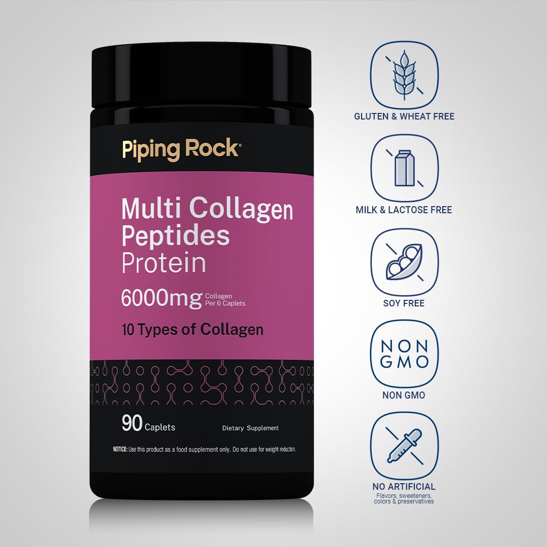 Piping Rock Multi Collagen Peptides 6000mg Caplets 90 Count