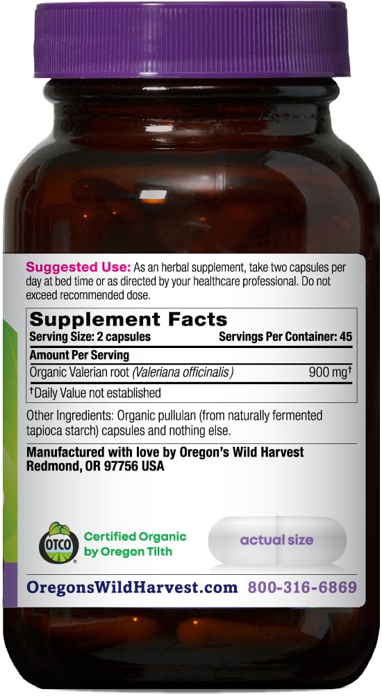Oregon's Wild Harvest Valerian Capsules 90 Count