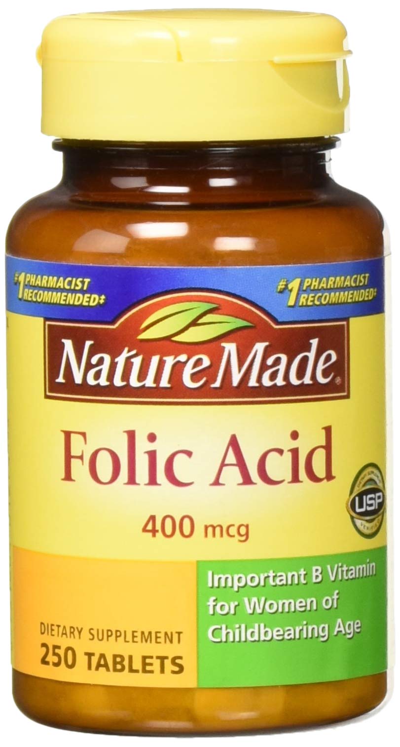 Nature Made Folic Acid (400 mcg) Tablets, 500 Count