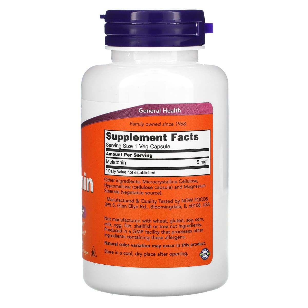NOW Foods Melatonin High Potency 5 mg Capsule, 360 Capsules