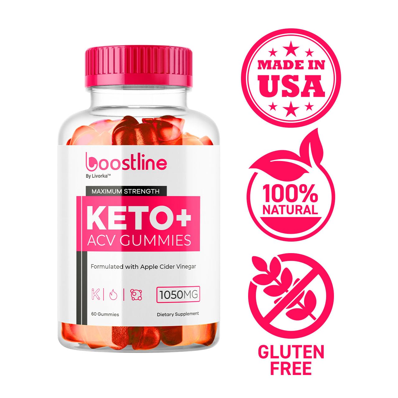LIVORKA Boostline Keto ACV Gummies, 60 Count