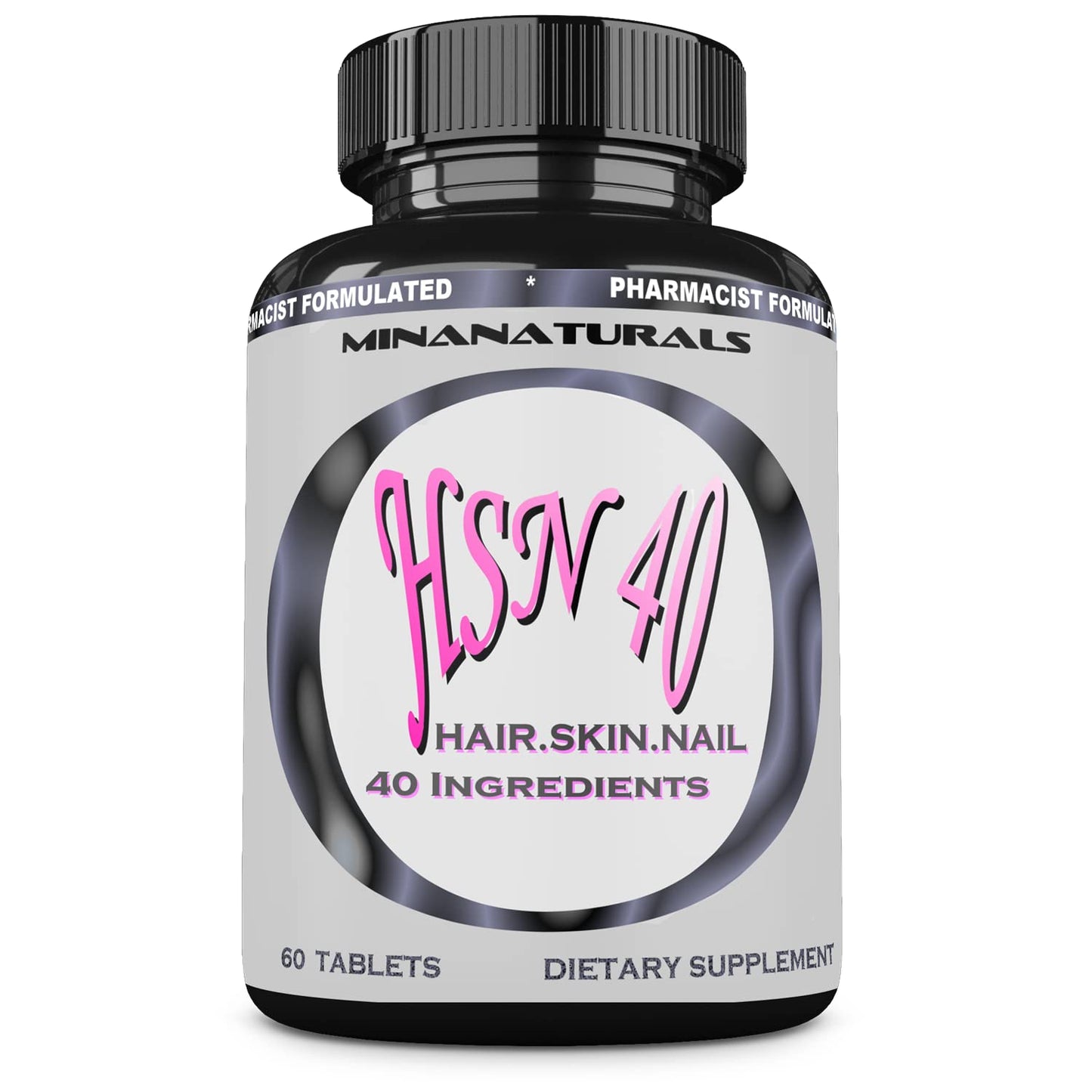 MINANATURALS Hair Skin and Nails Growth Vitamins for Women with Biotin 10000 mcg, Keratin, Collagen for Thicker, Stronger Hair, Tight, Smooth and Soft Skin, Healthy Nails, 60 Tablets