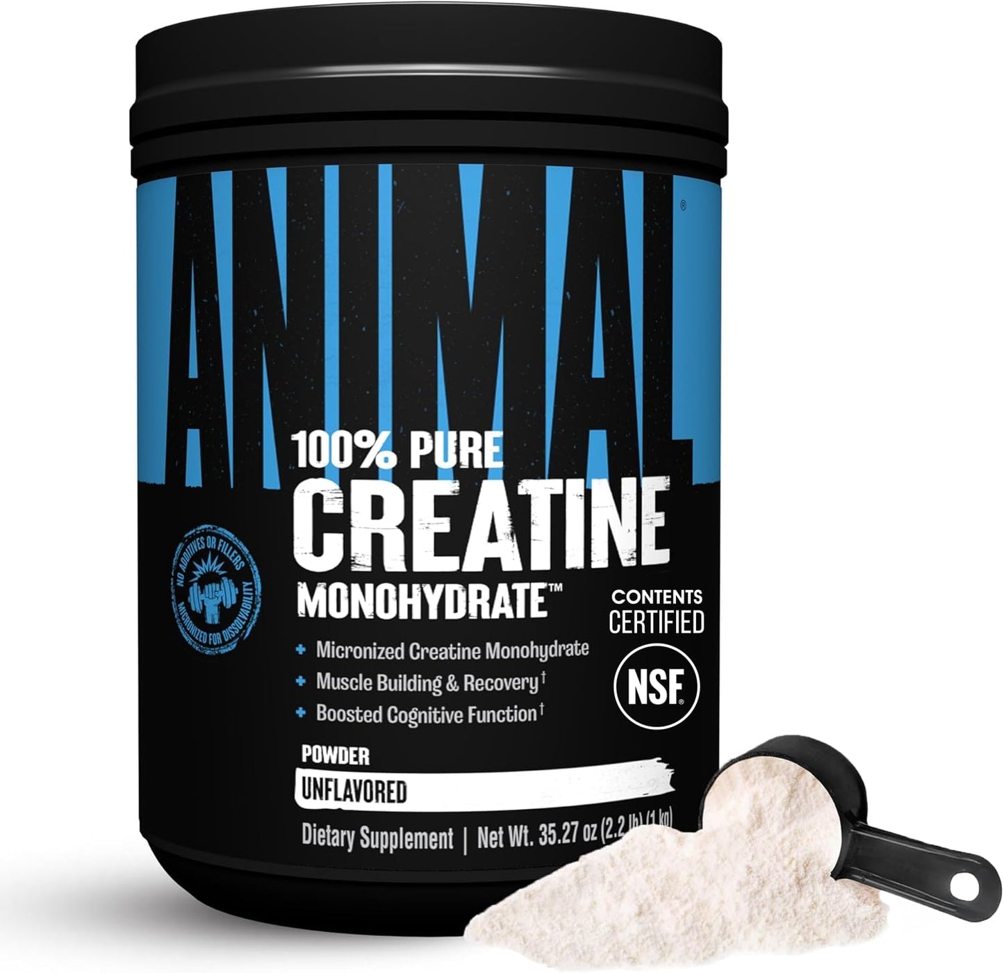 Animal Creatine Monohydrate Powder Unflavored 1kg 35.27