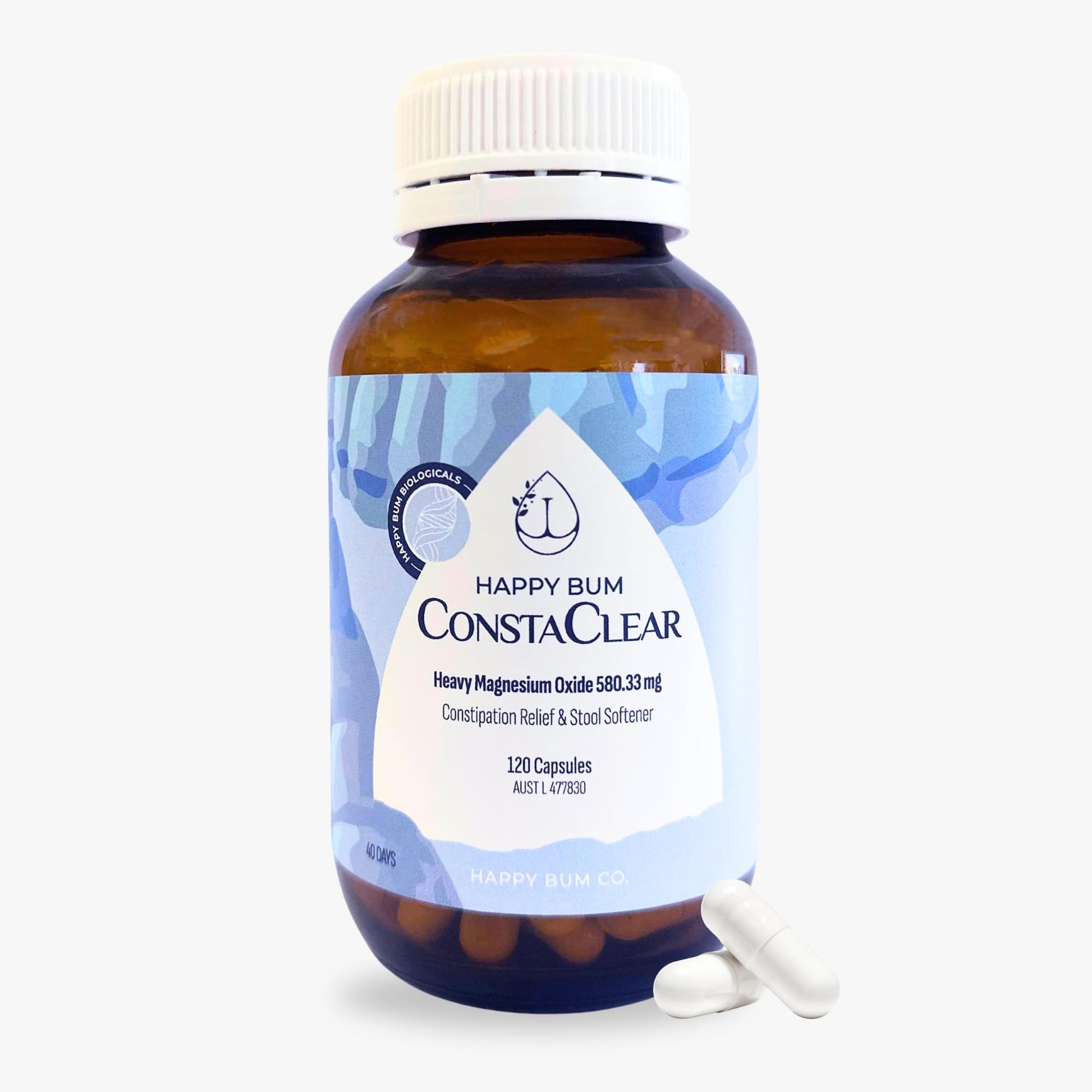 Happy Bum Co CostaClear for Constipation 120 Capsules