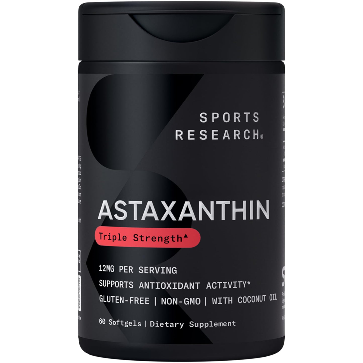 Sports Research Icelandic Astaxanthin 12mg w/Coconut Oil Softgel 60 Count