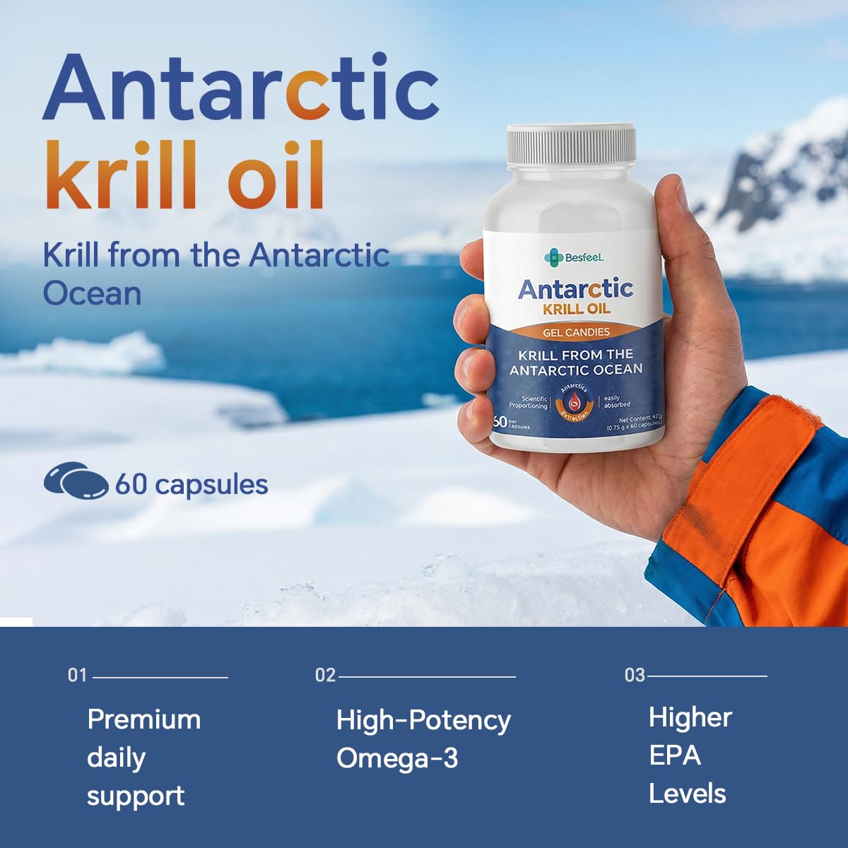 Besfeel Krill Oil Softgels 60 Count