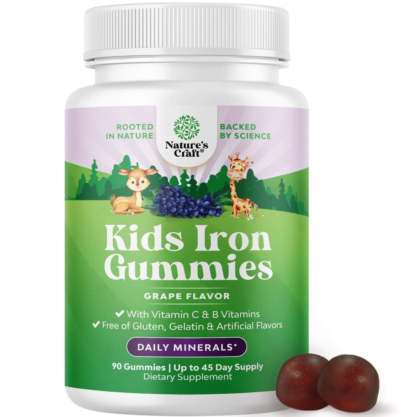 Natures Craft Kids Iron Gummies 90 Count