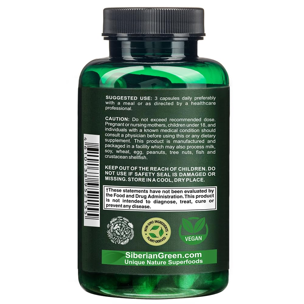 Siberian Wild White Chaga Mycelium Primordia Mushrooms 1500mg Capsules 90 Count
