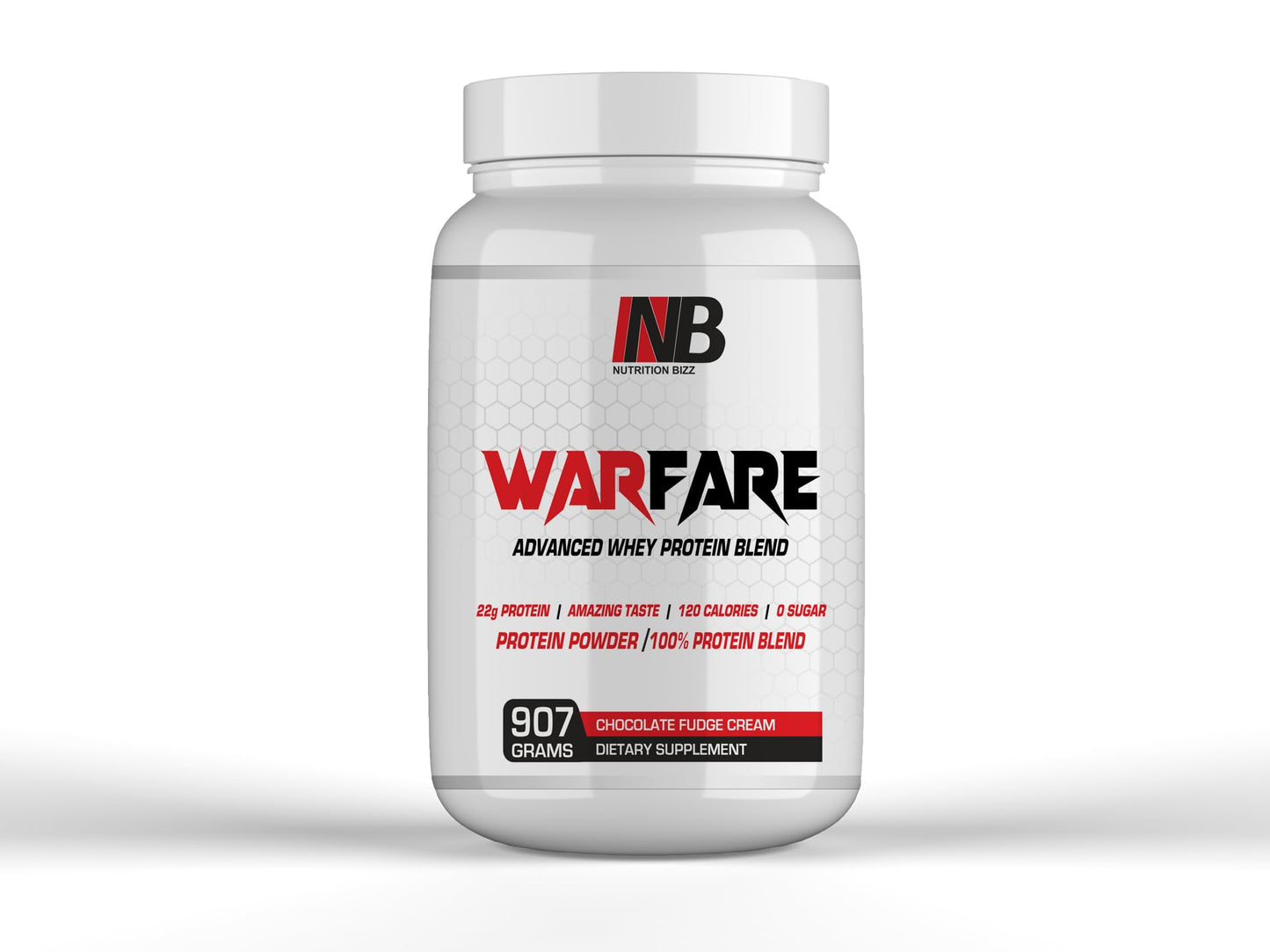 NutritionBizz Warfare 2 lb Advanced Whey Protein Blend Powder, 32 Servings