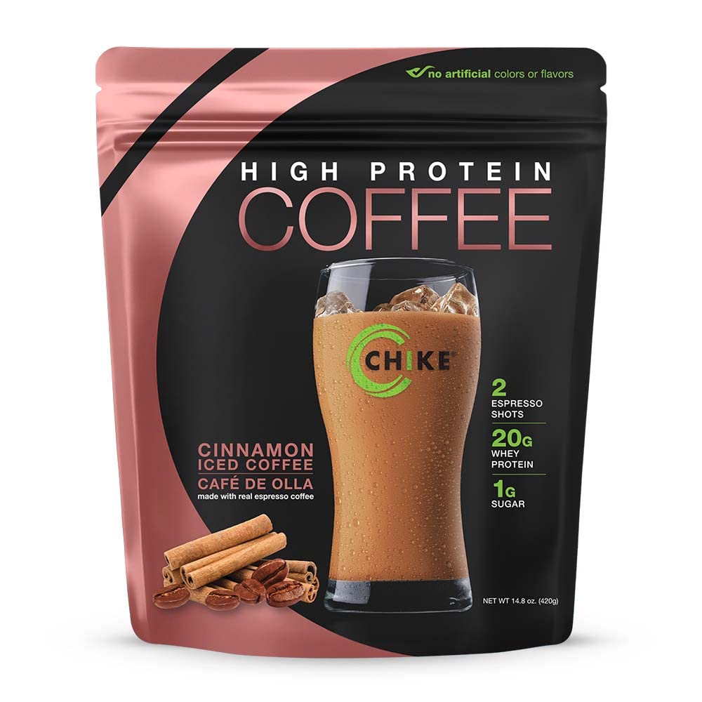 CHIKE Cinnamon High Protein Iced Coffee Powder, 14.8 Ounce