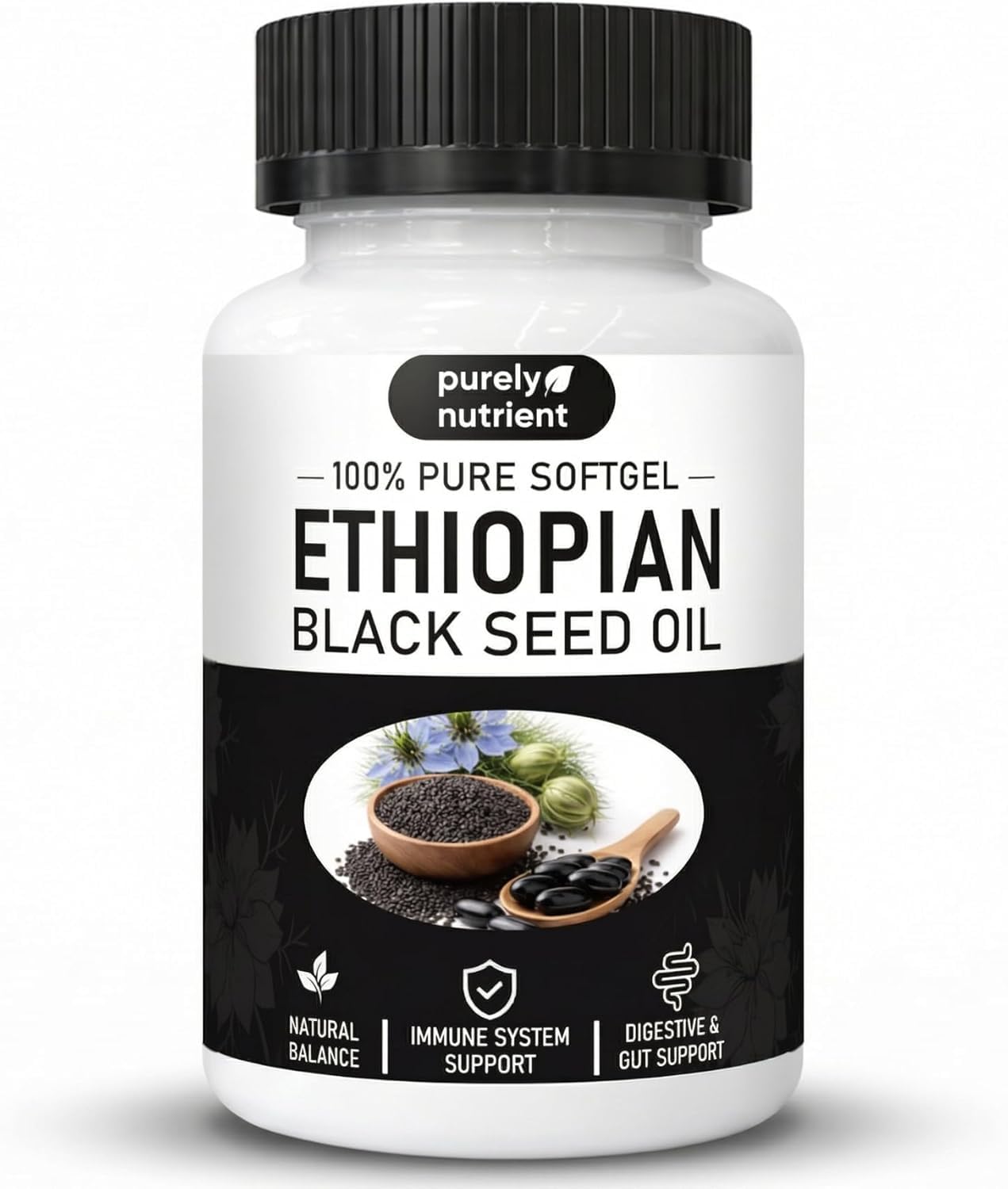 WUYJTIF Purely Nutrient Ethiopian Black Seed Oil Capsules, 60 Count