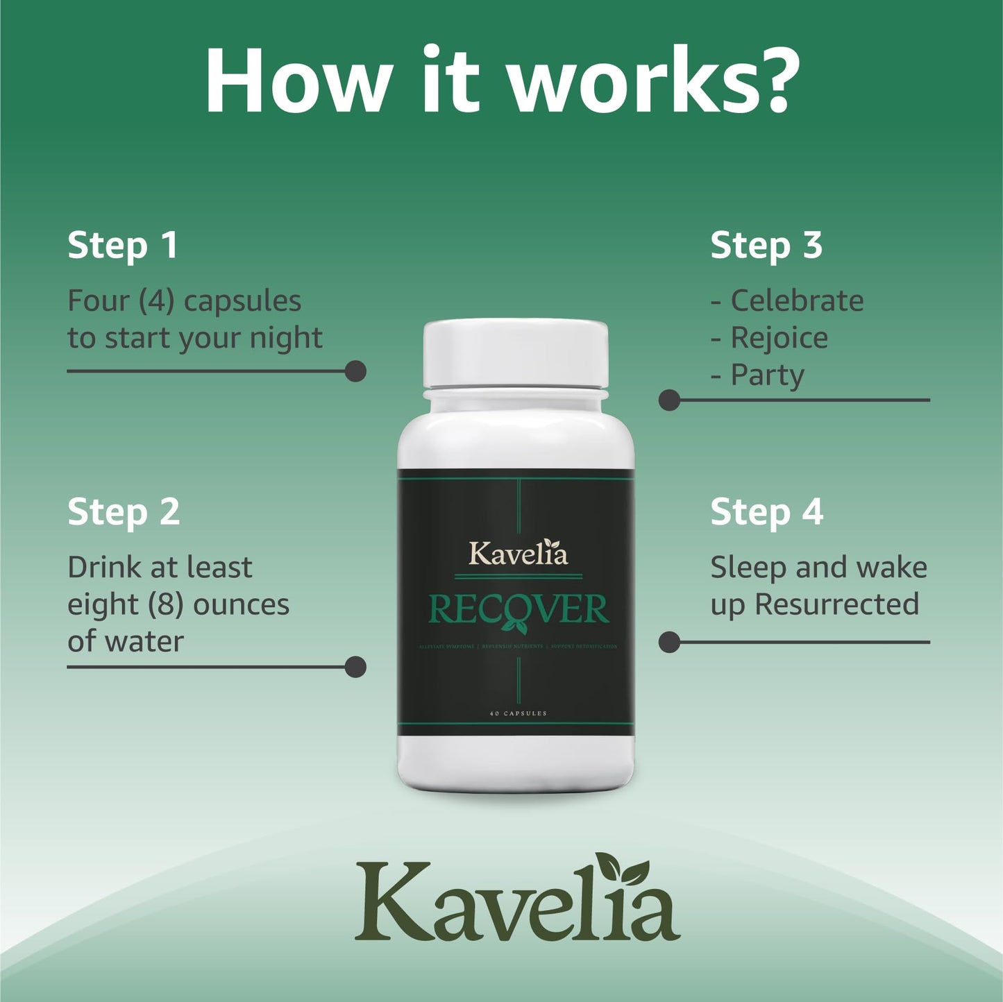 Kavelia Recovery - Pre & Post Drinking Aid, Capsule, 1 Count