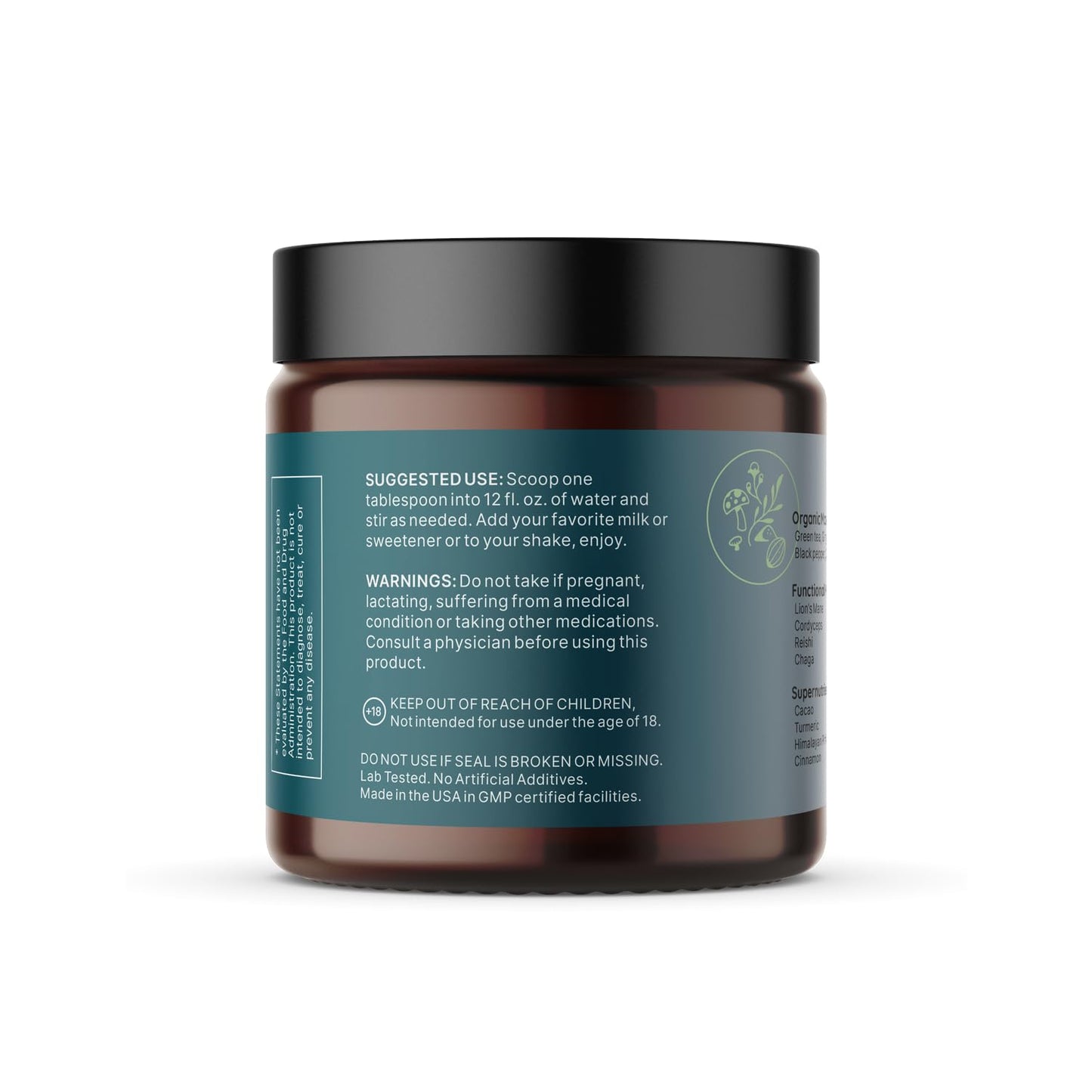 LUV health Vitality Superblend Mushroom Supplement Powder, 19.2 Ounces