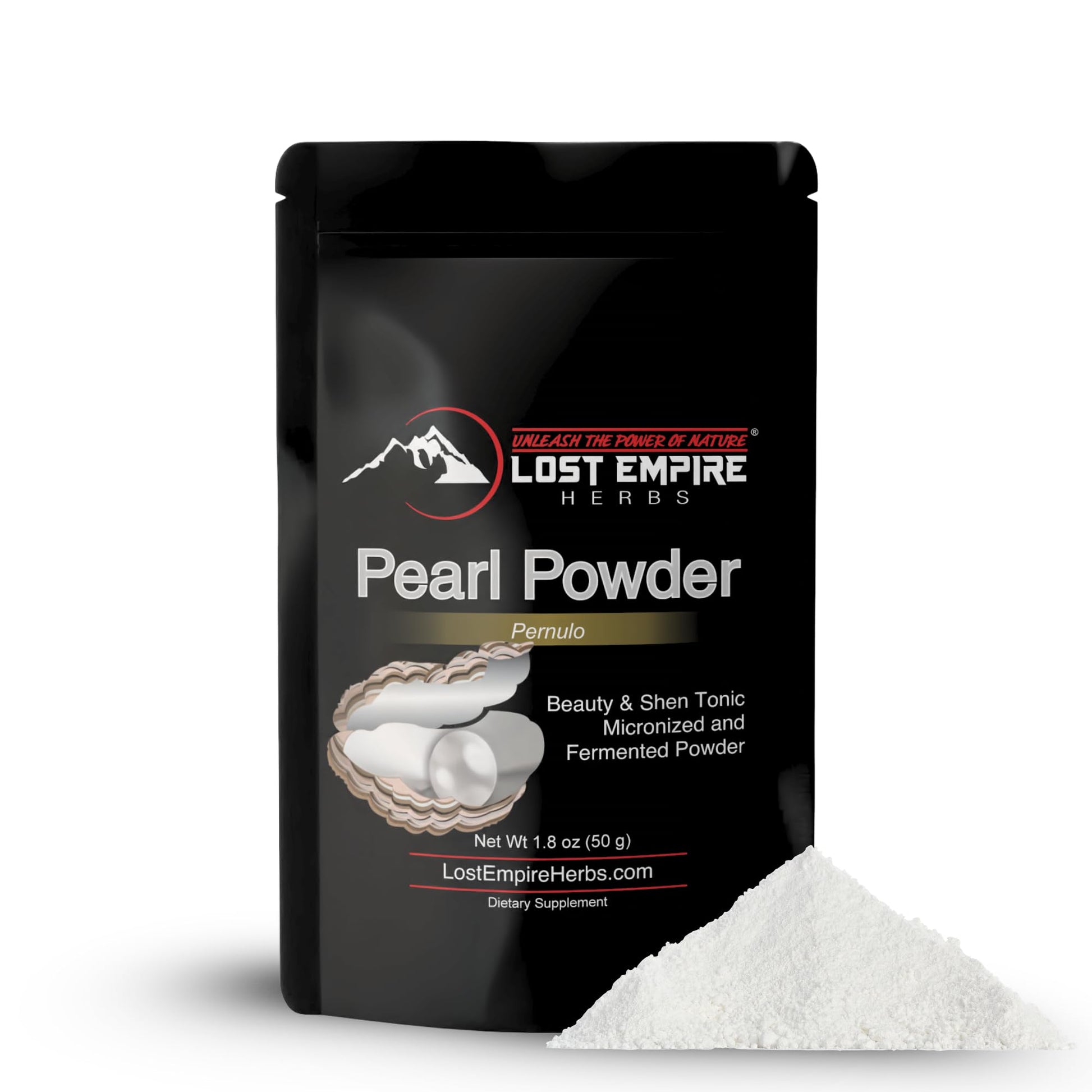 Lost Empire Herbs Pearl Powder Micronized & Fermented – Supplement to Support Skin, Hair, Nails, Teeth, 1.7637 oz