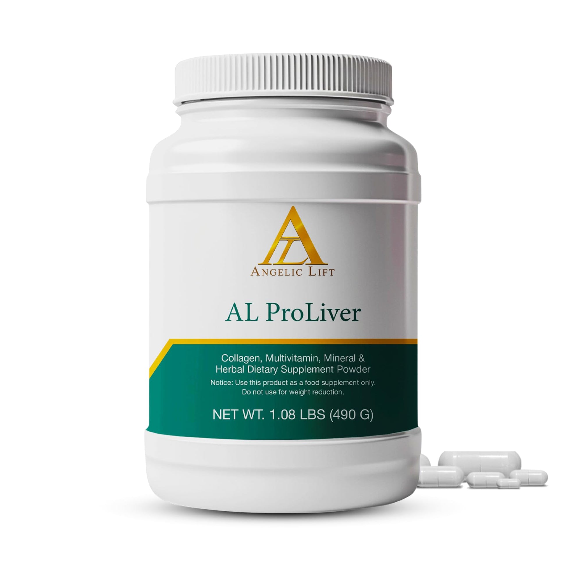 ANGELIC LIFT AL ProLiver Liver Detox & Cleanse Supplement with Collagen, Multivitamins, Minerals & Herbal Blend Powder, 17.28 oz
