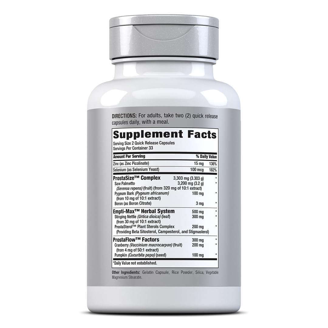 Piping Rock ProstaFit Advanced Prostate Support, 66 Capsules