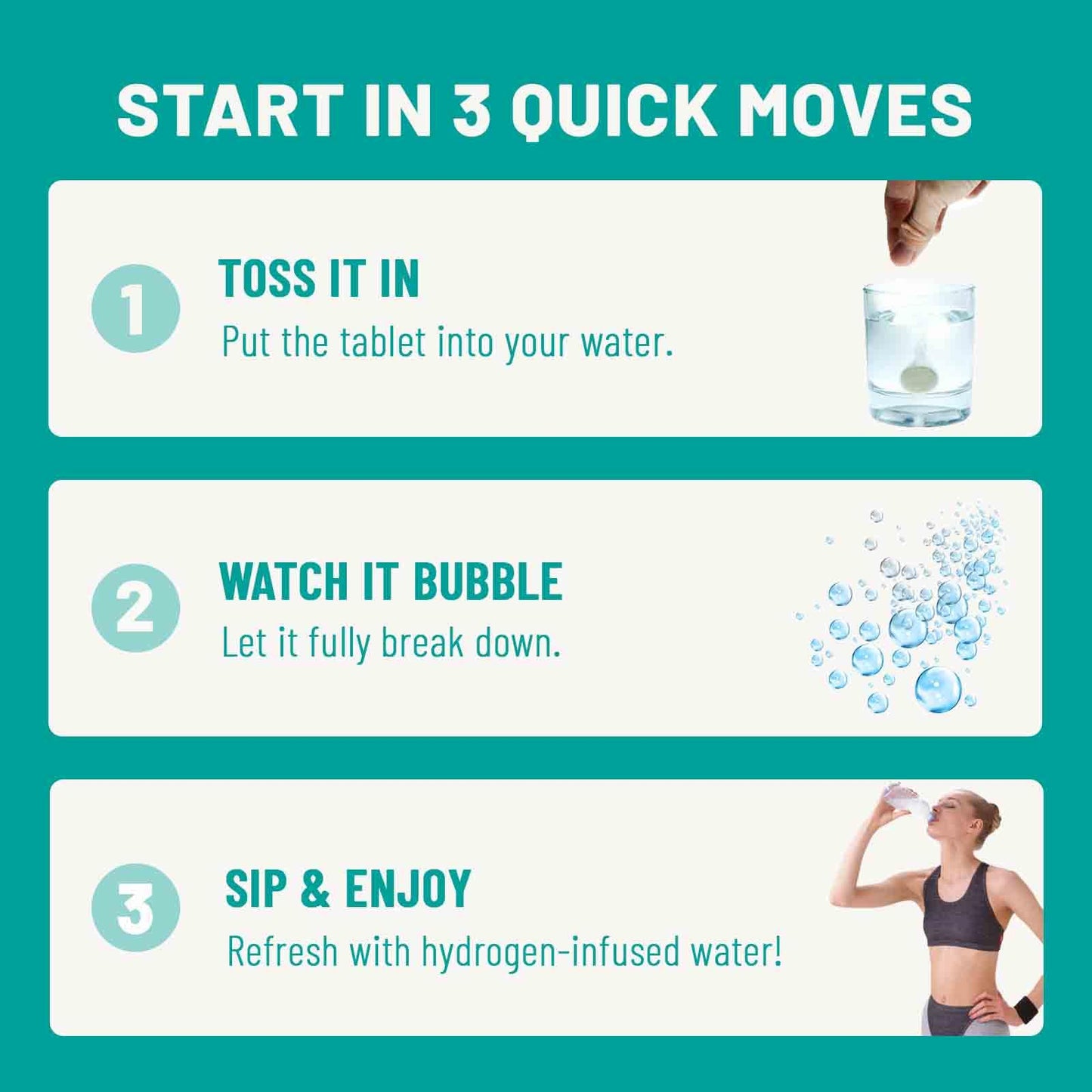 Fuxvao Hydrogen Water Tablets with Magnesium - Molecular Hydrogen Tablet for Drinking Water, Highest Concentration H2 13 PPM, Energy Booster, Enhanced Performance & Recovery, 36 Tablets