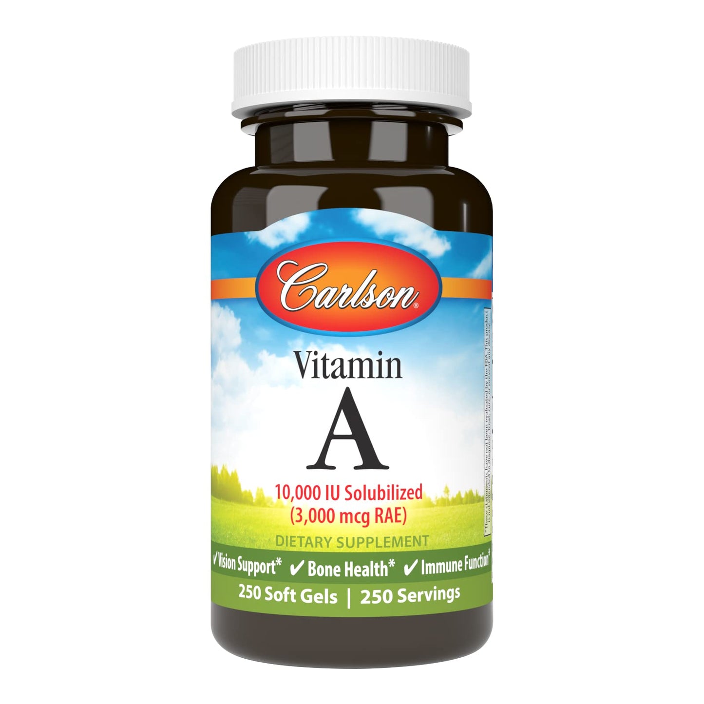 Carlson Vitamin A Solubilized Softgels, 250 Softgels