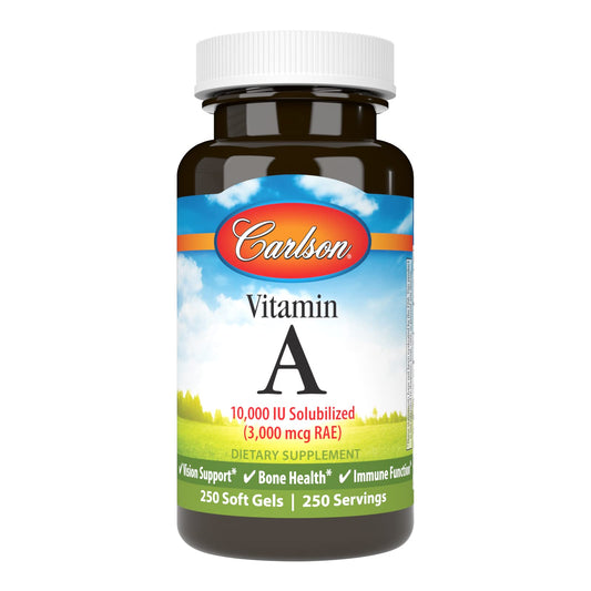 Carlson Vitamin A Solubilized Softgels, 250 Softgels