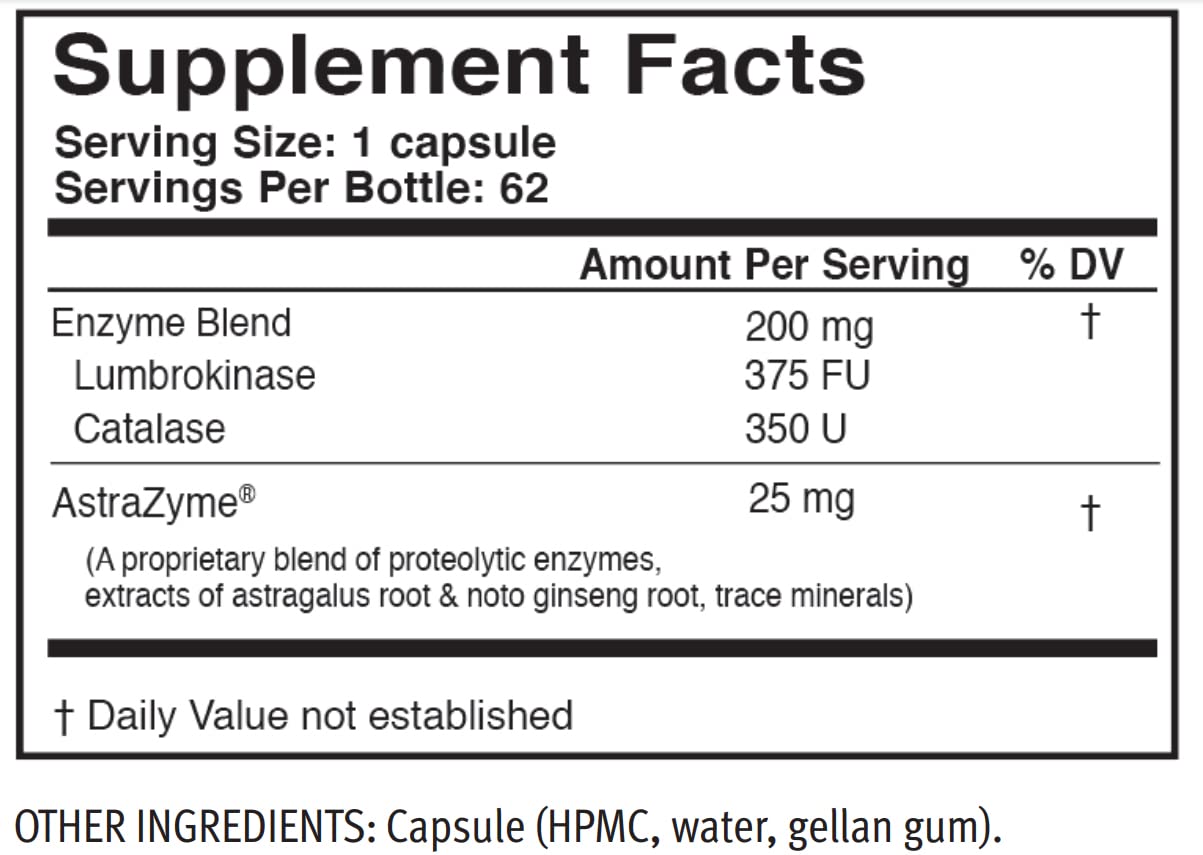 USAEnzymes Lumbroxym Targeted Systemic Enzyme Capsues 62