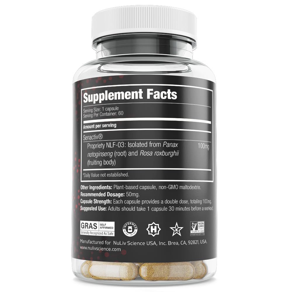 Nuliv Science Senactiv Senolytic Nutraceutical for Advanced Cellular Rejuvenation & Endurance, 60 Capsules