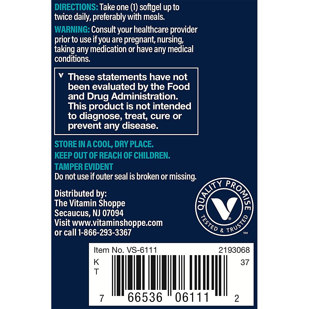 Vthrive Omega-3 with Turmeric EPA/DHA 600 mg with Turmeric 424 mg Softgels, 60 Count