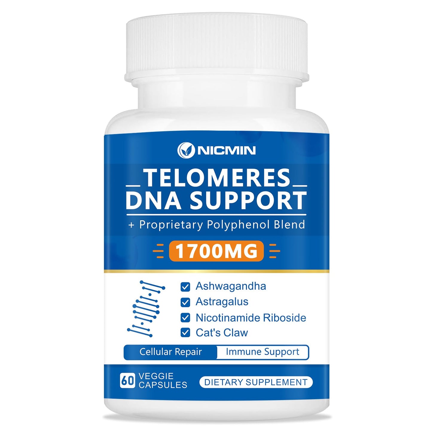 NICMIN Telomeres DNA Support Capsule 60 Count