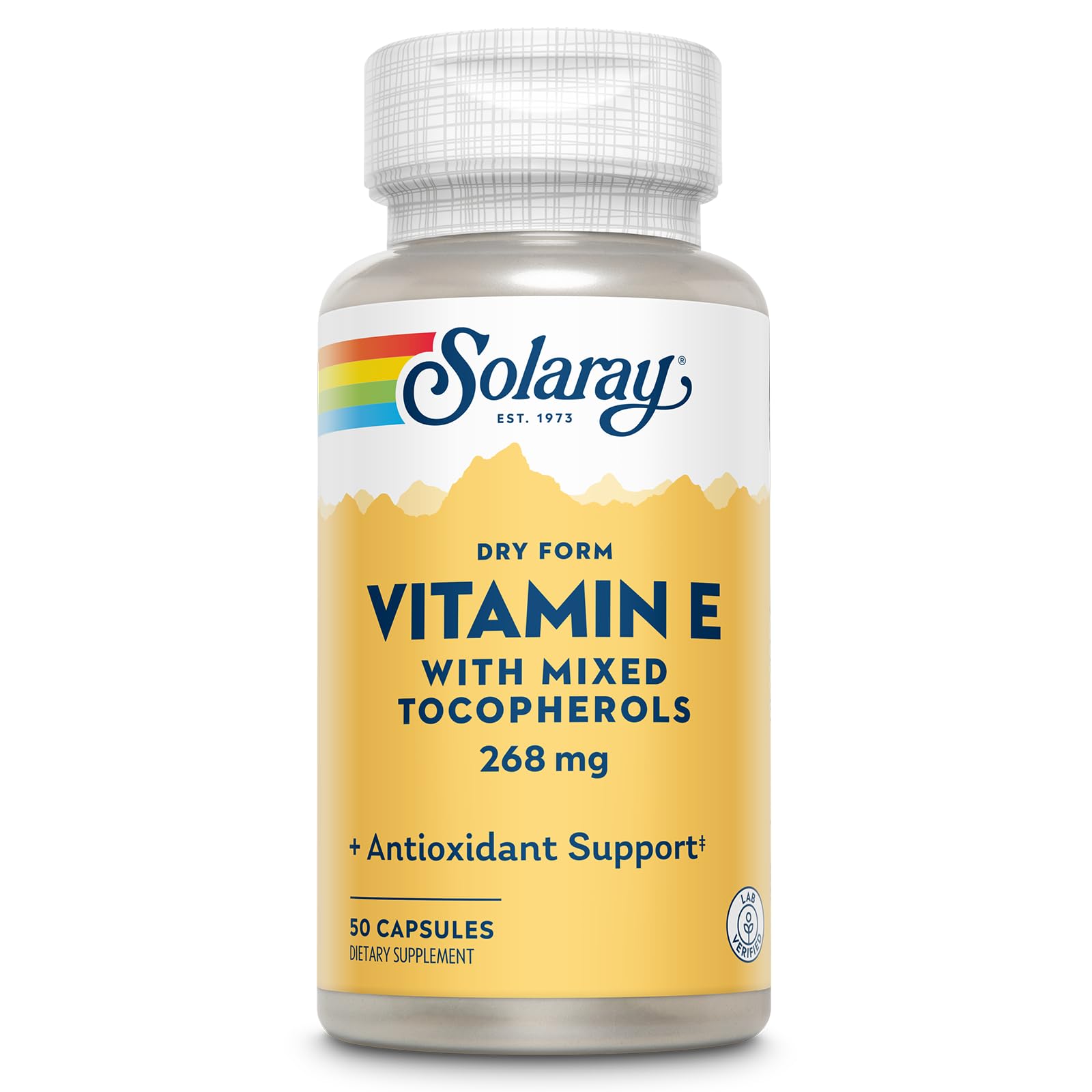 SOLARAY Vitamin E 400 IU (268 mg) Dry Form with Mixed Tocopherols Capsule 50 Capsules