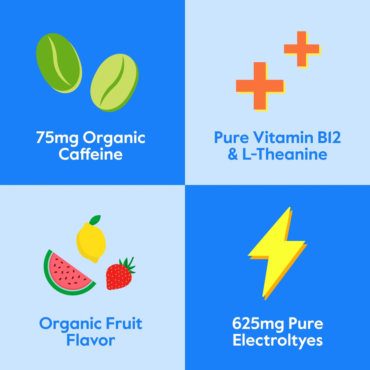 Nectar Energy Booster Organic Caffeine, B12 & Electrolytes Powder Packets, 18