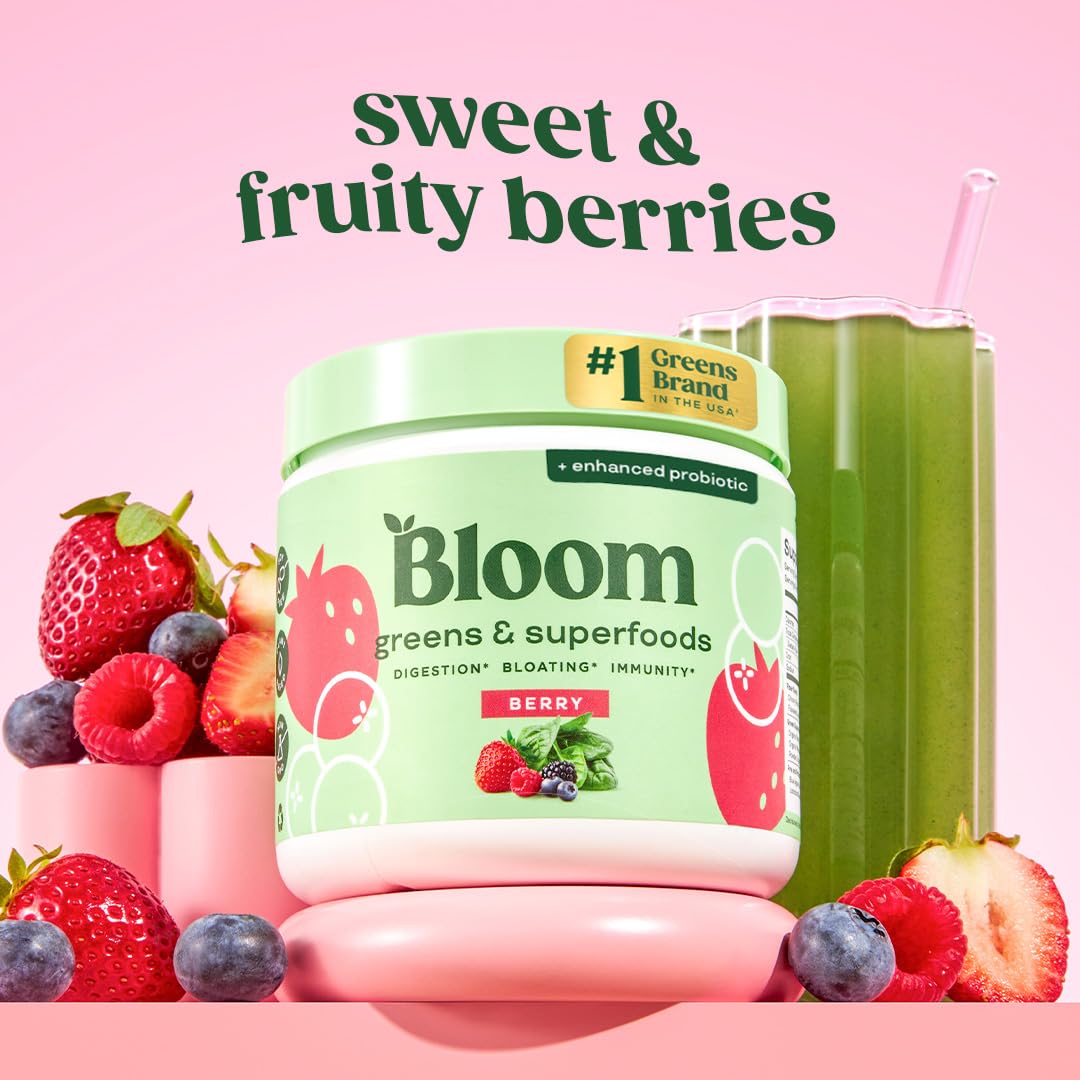Bloom Nutrition Superfood Greens Powder, 30 Servings