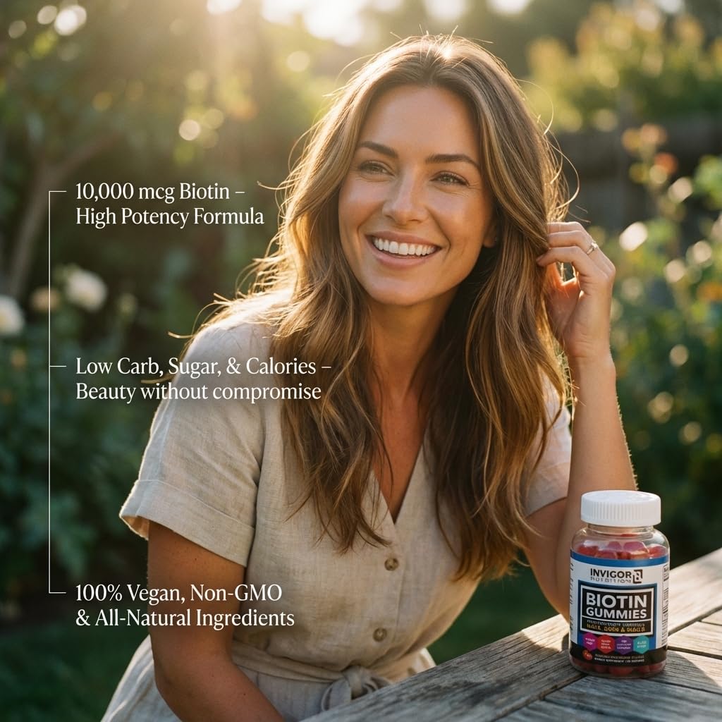 INVIGOR8 Biotin Gummies 10000mcg, 1 Count