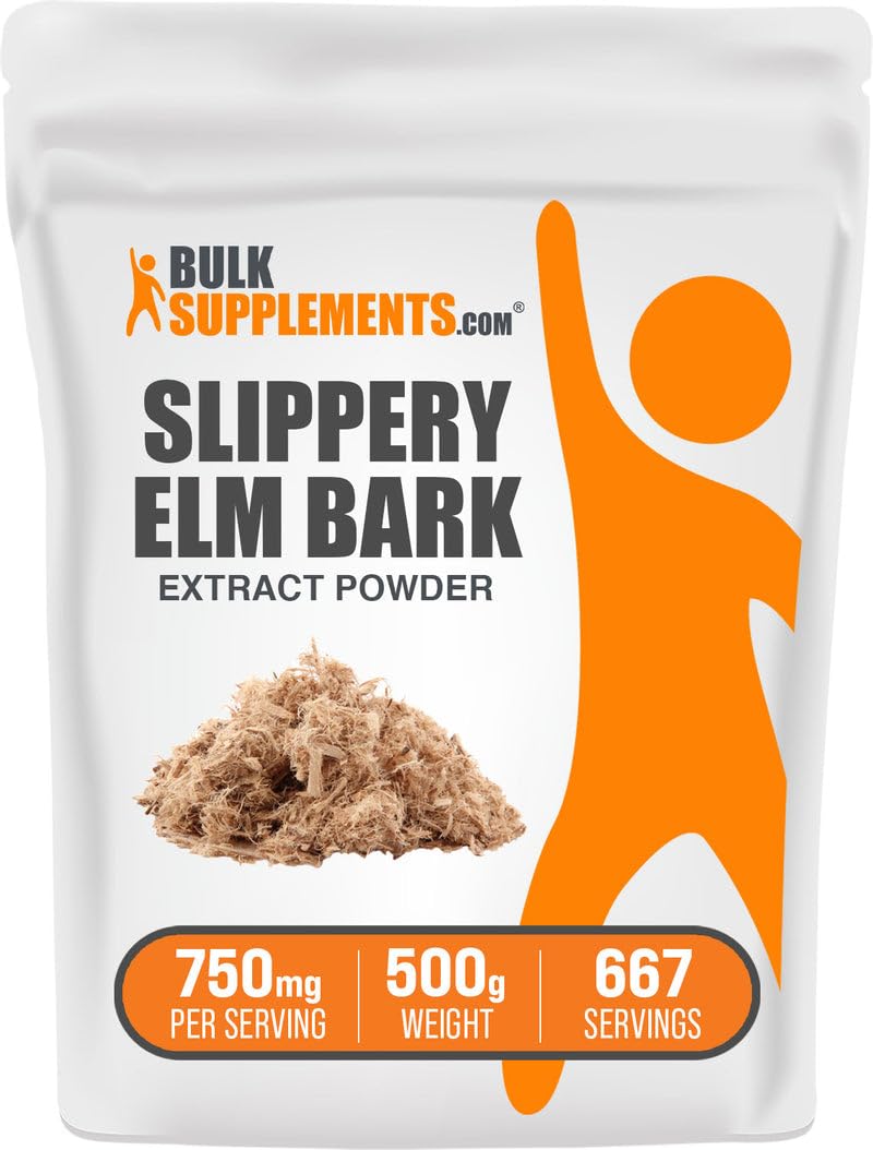 BulkSupplements Slippery Elm Bark Extract Powder, 17.6 Ounce