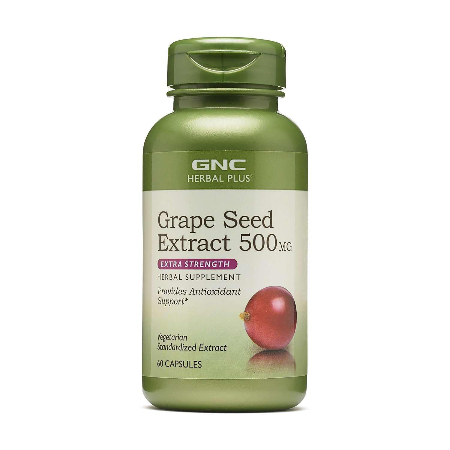 GNC Herbal Plus Grape Seed Extract 500mg Supplement Capsule 60 Count