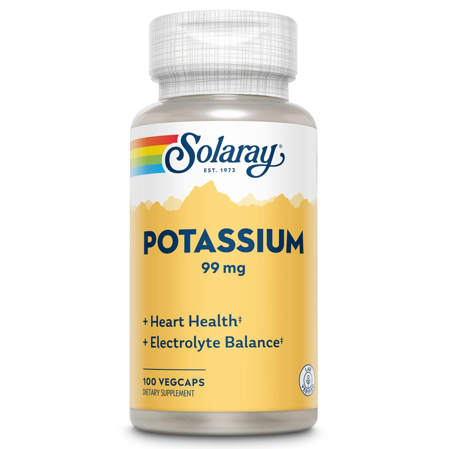 SOLARAY Potassium Supplement Capsules, 100 Vegetable Capsules
