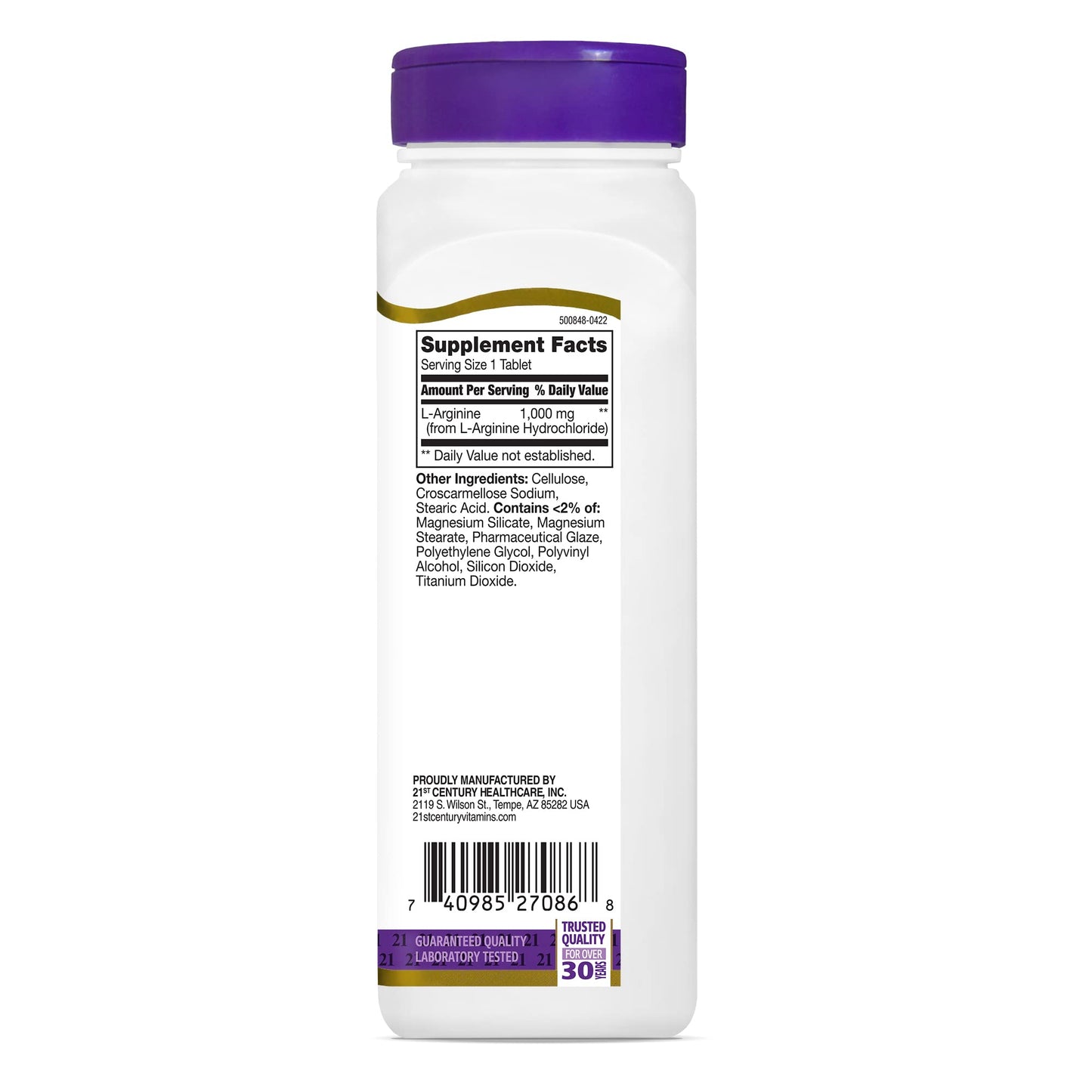21st Century L-Arginine 1000mg Tablet, 200 Tablets