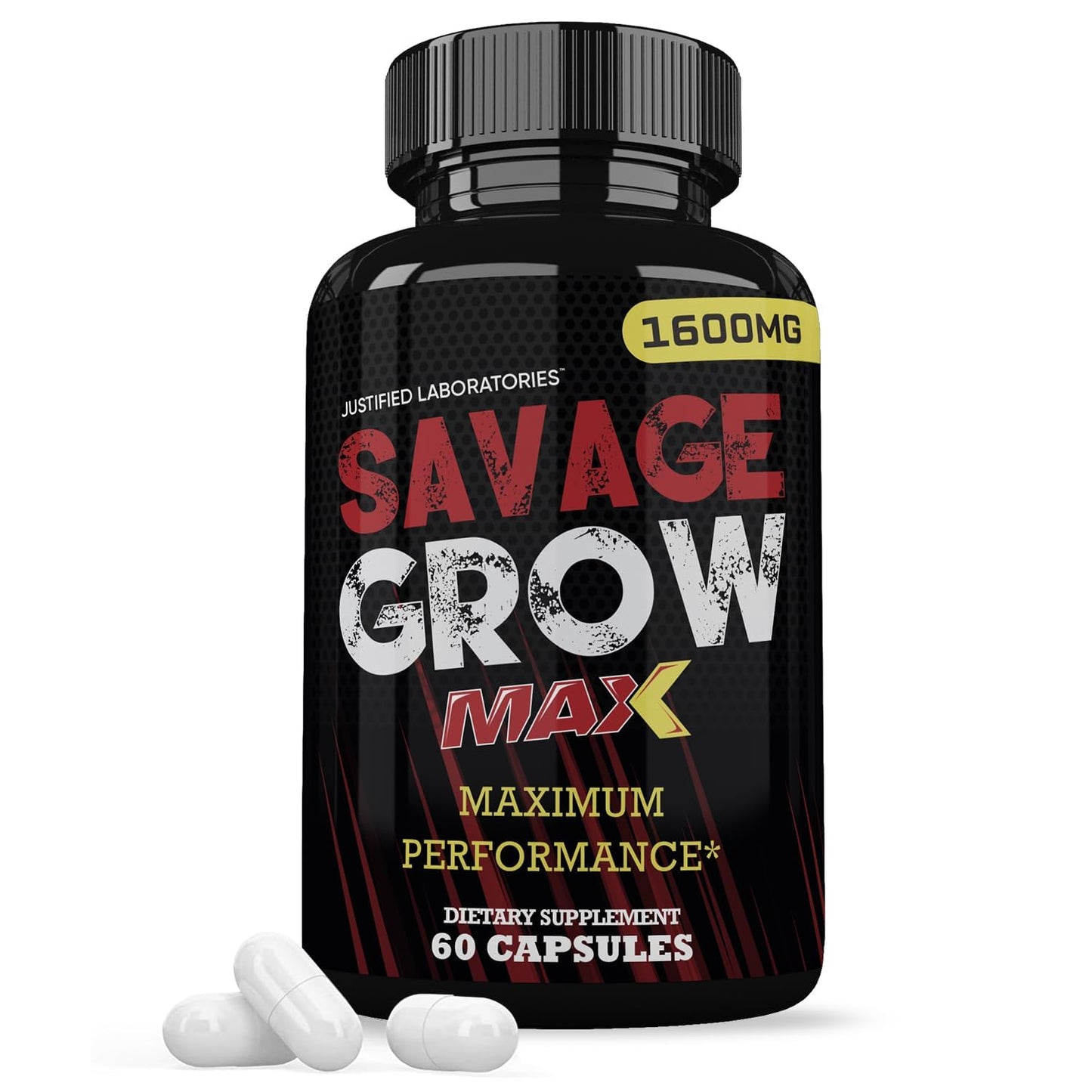 Justified Laboratories Savage Grow Max 1600MG Advanced Men's Health Formula 60 Capsules